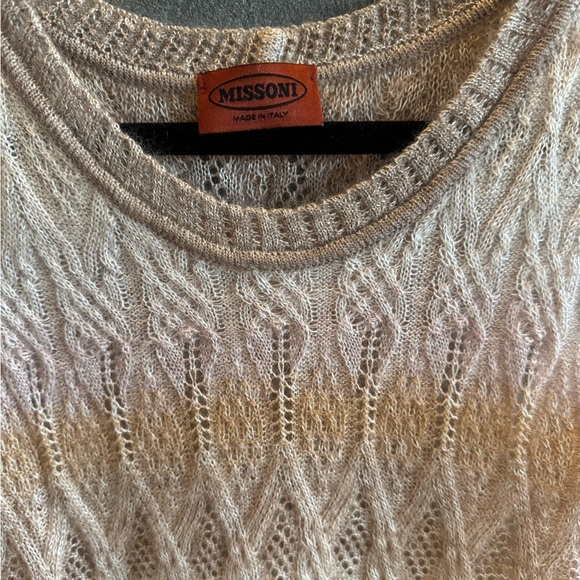Missoni Textured Knit Sweater in Cream and Tan - Picture 3 of 6